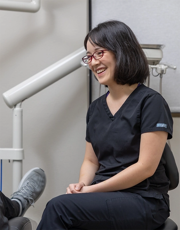 Doctor Cao talking with a patient