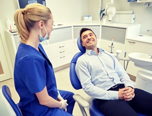 man at dental checkup