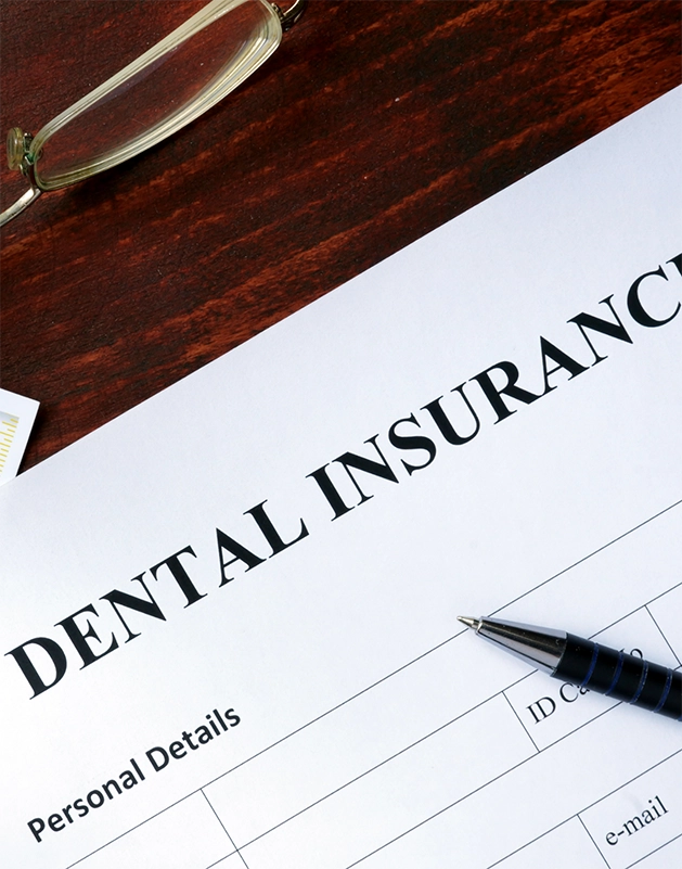 Dental insurance form on a table