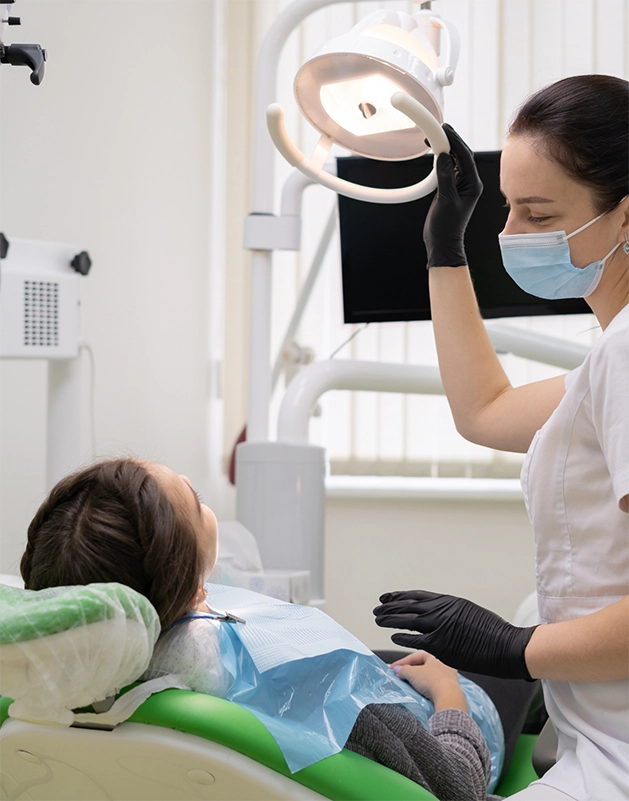 Young woman at a dental checkup