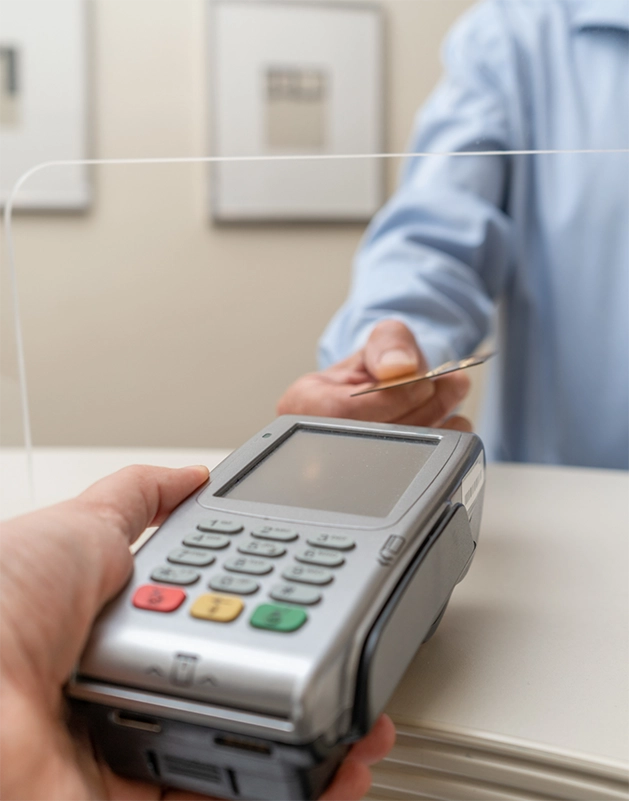 Person using their payment card