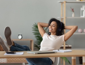 Woman relaxing afterdental bonding treatment