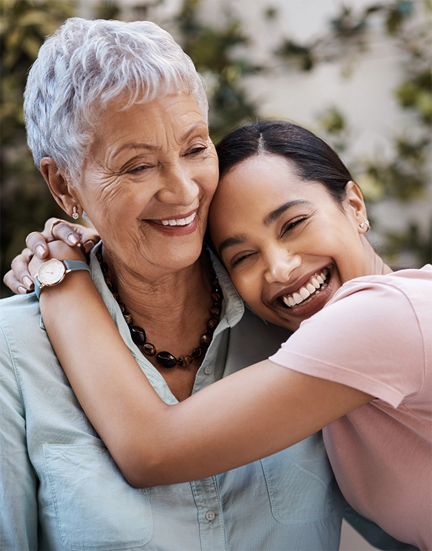 Woman hugging her mother