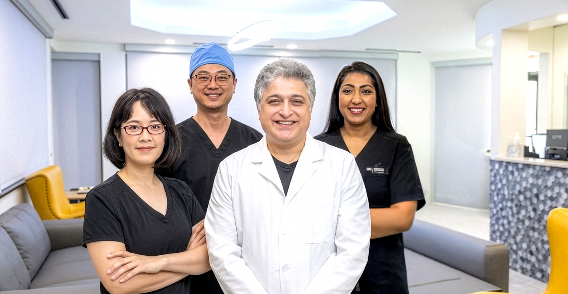 The smiling dentist and team members at Canyon Creek Family Dentistry of Richardson