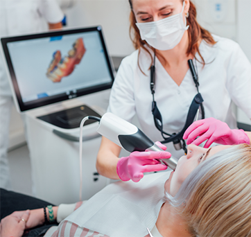 Dental patient at a checkup