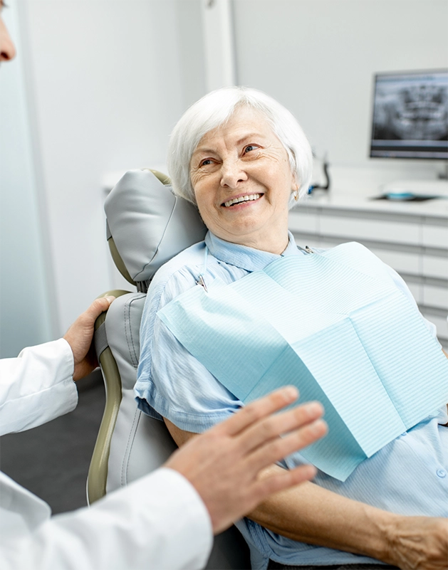 Senior woman at a dental checkup