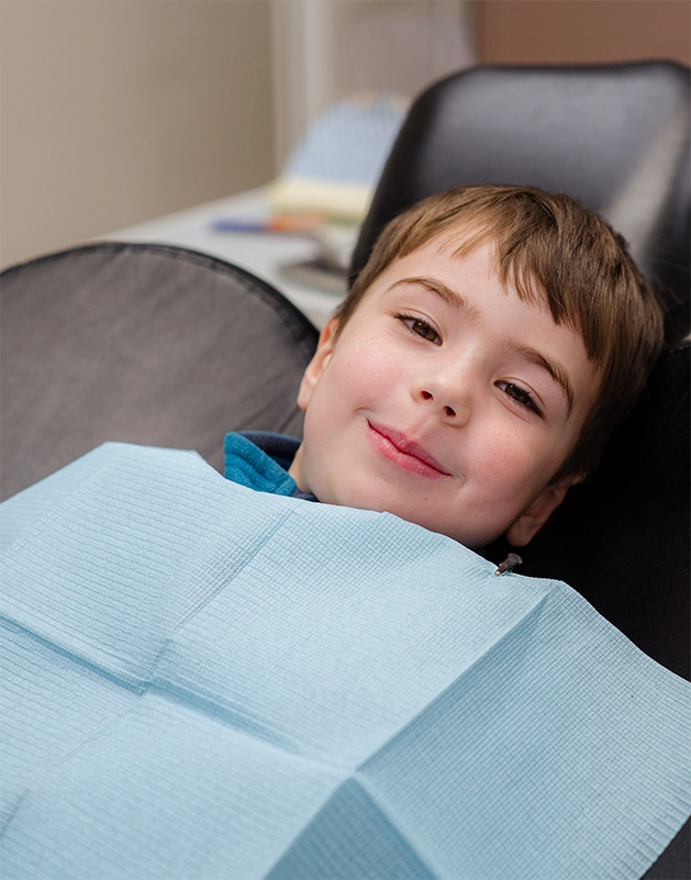 Young boy at a dental checkup