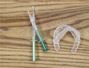 Teeth whitening kit on a table