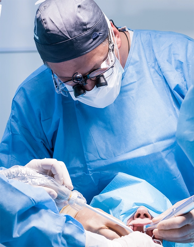 Dentist treating a patient