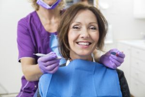 happy woman at dentist