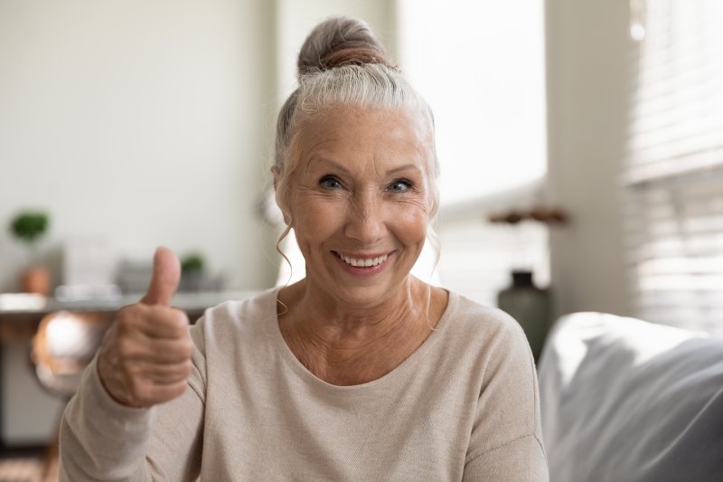 older woman smiling